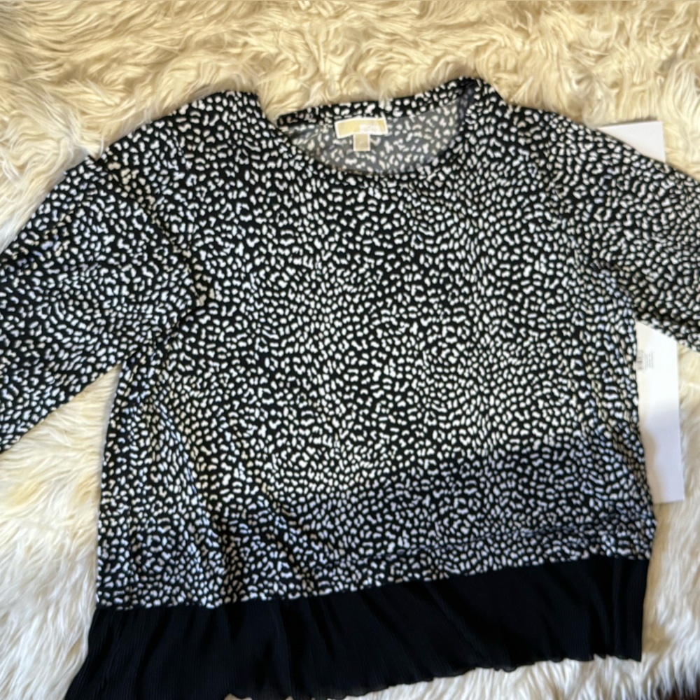 MICHAEL Michael Kors Black and White Patterned Top